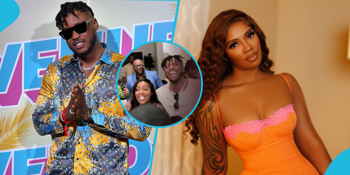 Gambo jams with Tiwa Savage on her 44th birthday, flexes muscles and Azonto moves, fans react