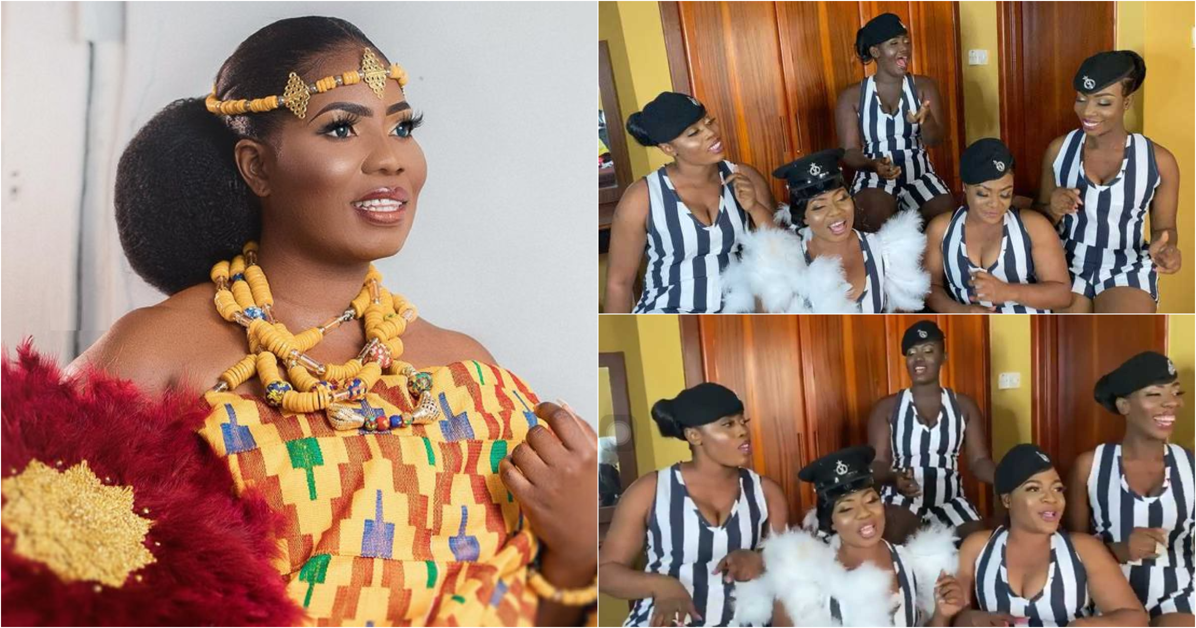Cute Video Of Police Lady In Kumasi And Her Bridemaids' Jama Session At Her Wedding Drops