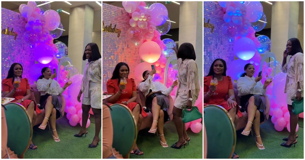 Sandra Ankobiah ignores Fella Makafui at Serwaa Amihere's 33rd birthday party; video causes frenzy online