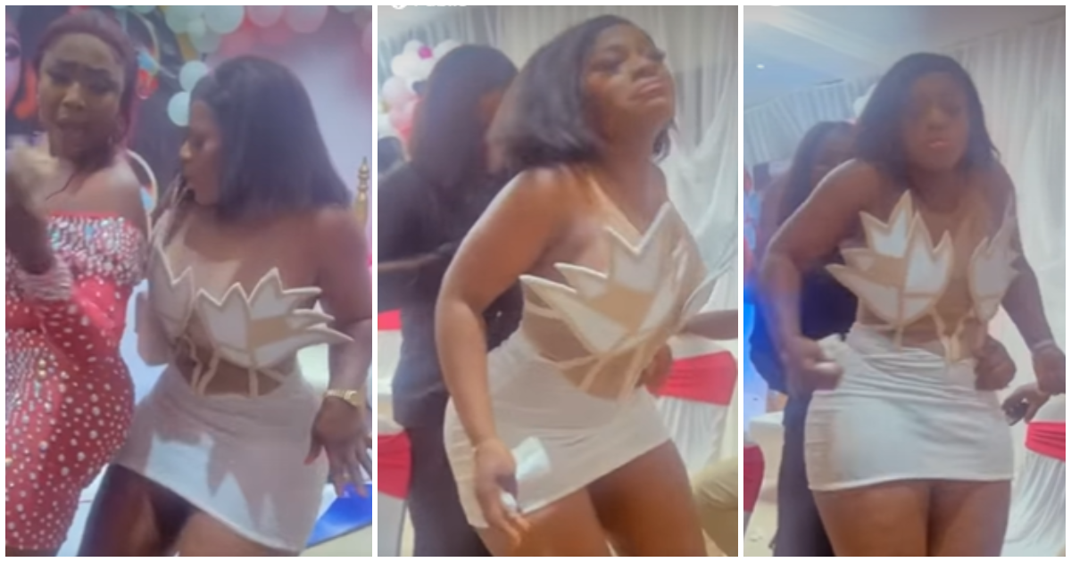 Pretty & curvy lady displaying heated dance moves in a mini-dress at wedding causes stir