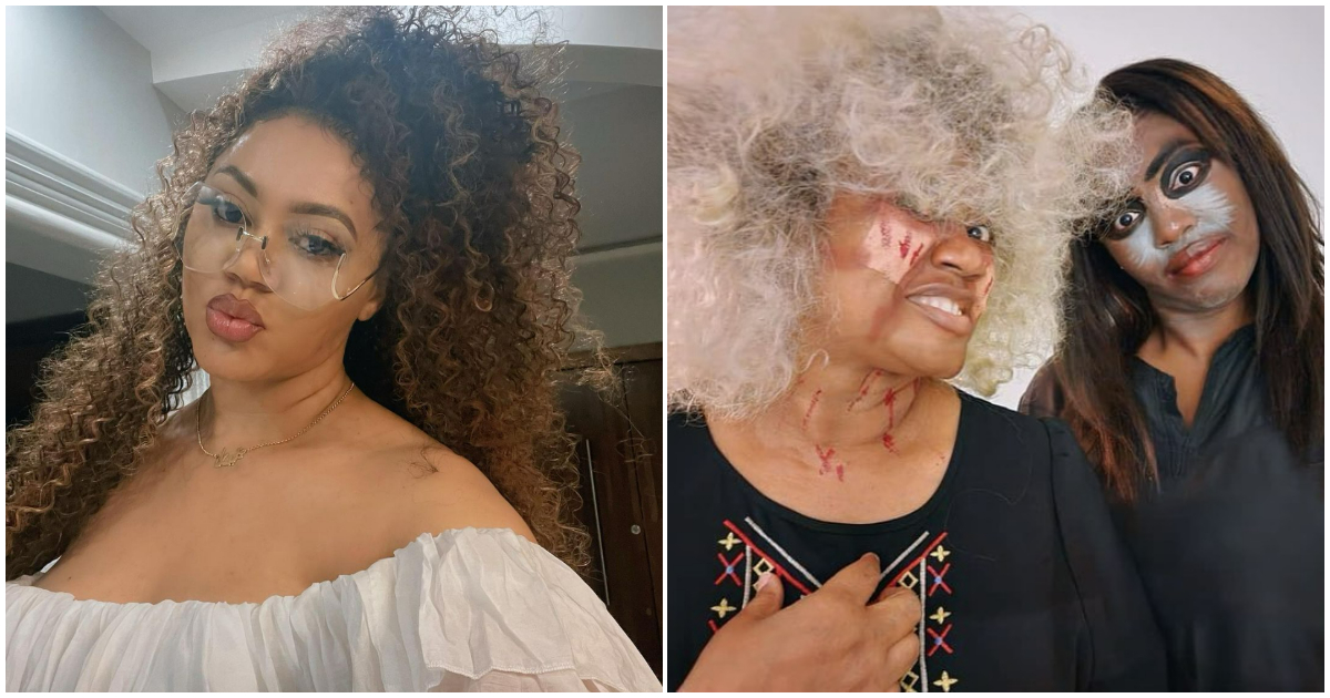 Nadia Buari, mother and siblings, amaze fans with Halloween costumes, scary photos drop