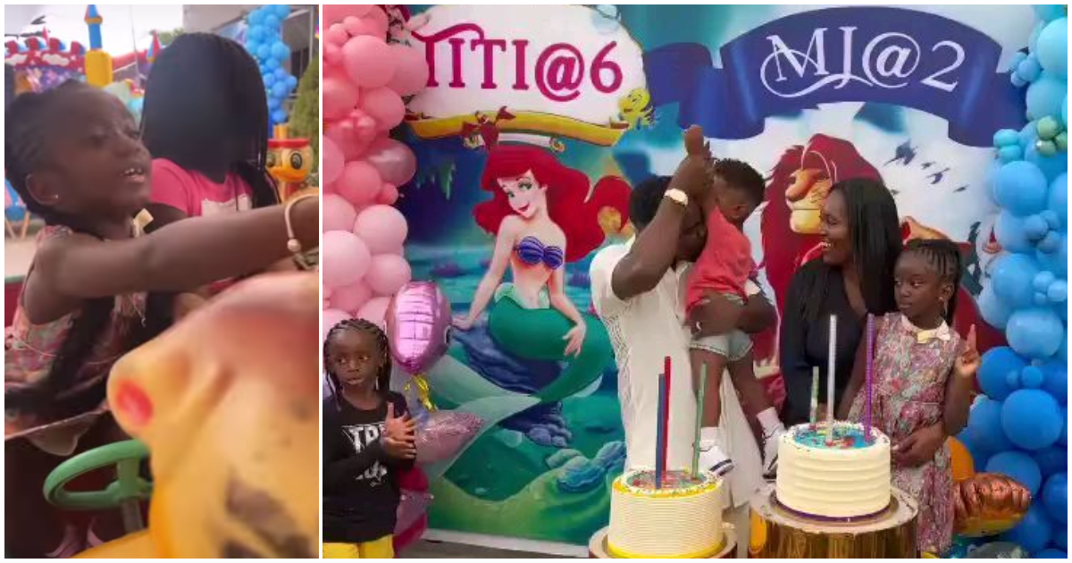 Beautiful video drops as Sarkodie and wife hold double birthday party for Titi and MJ