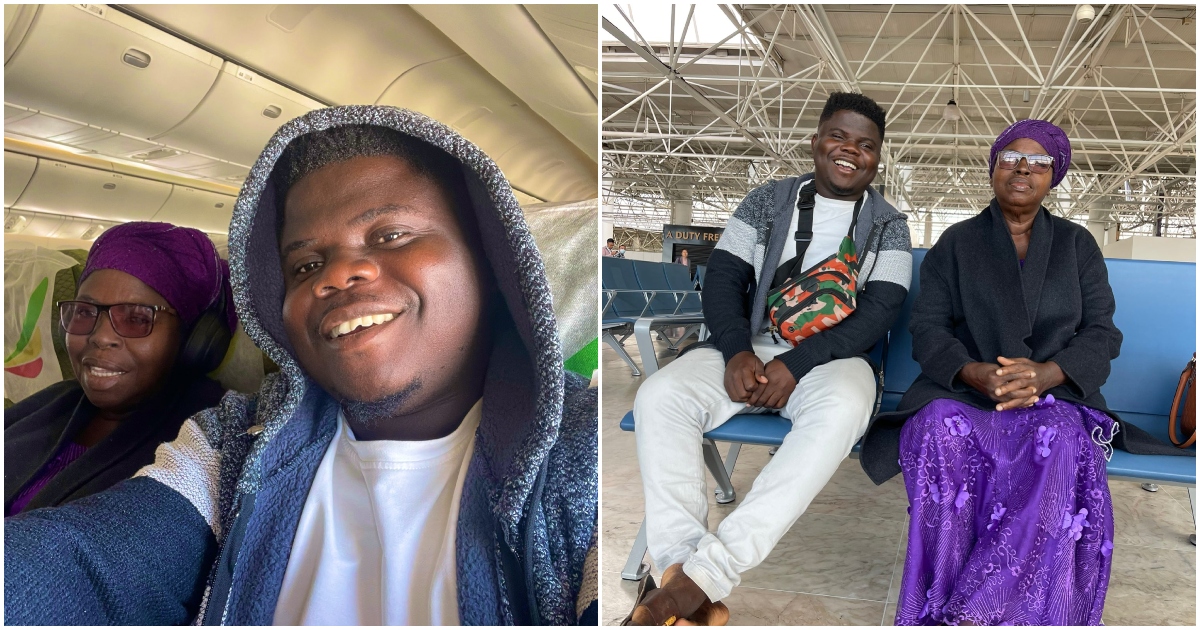 Ghanaian YouTuber Wode Maya's mother cries as he takes her on an international trip for the first time