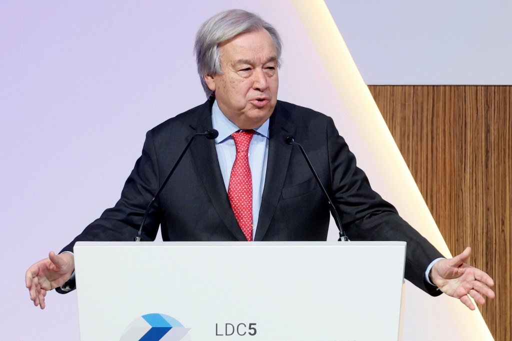 UN Secretary General Antonio Guterres widened the attack when he condemned a global financial system 'designed by wealthy countries'