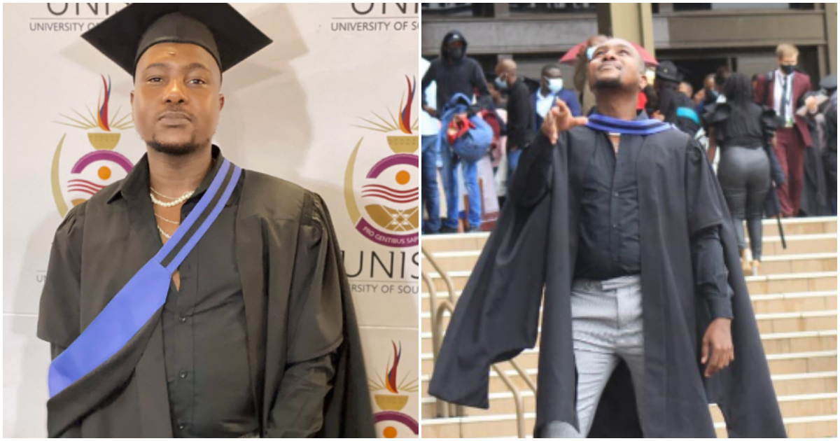 “It took me 10 years” - Determined man inspires as he graduates from university; many react