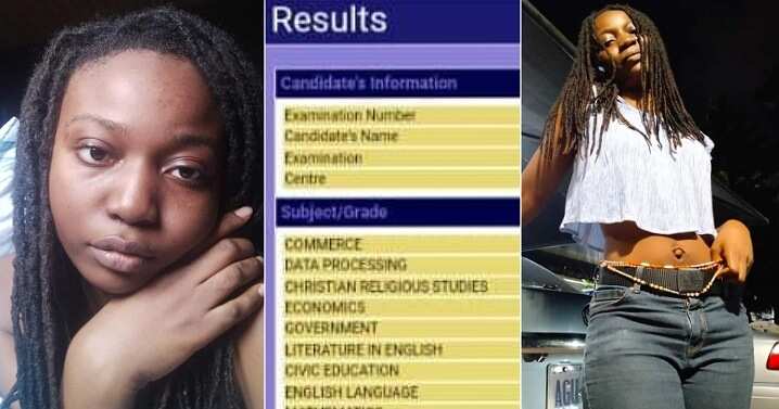 Nigerian girl displays her WAEC result