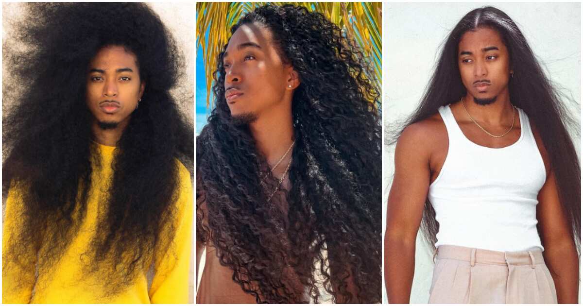 black men with long natural hair