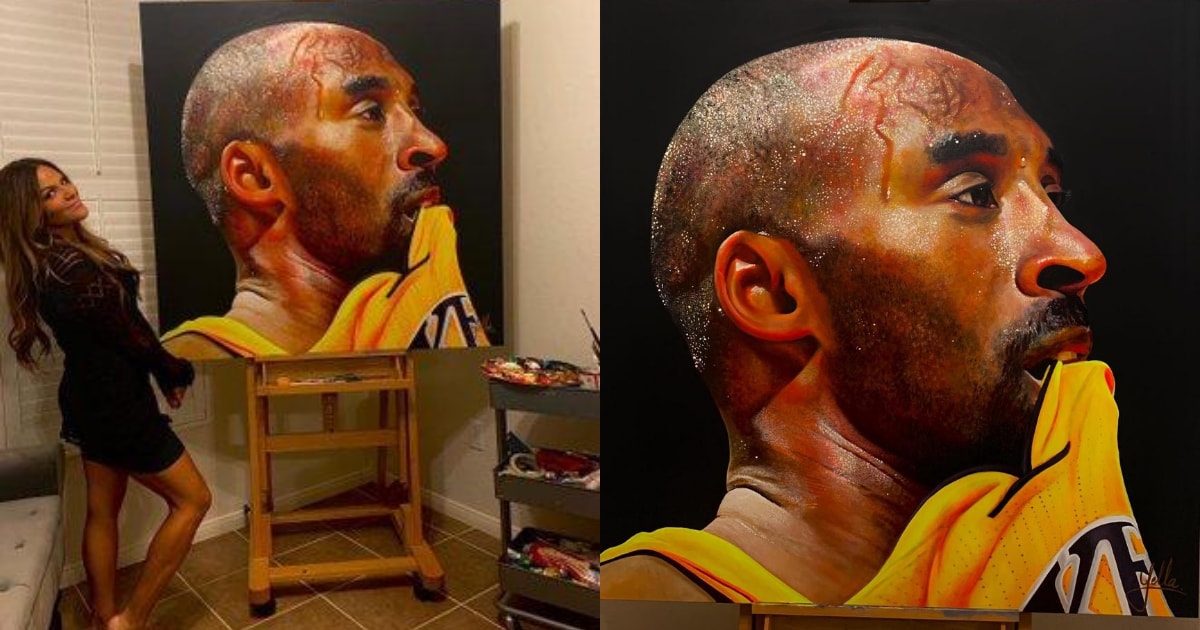 Woman paints life-like portrait of late Kobe Bryant, tweeps amazed