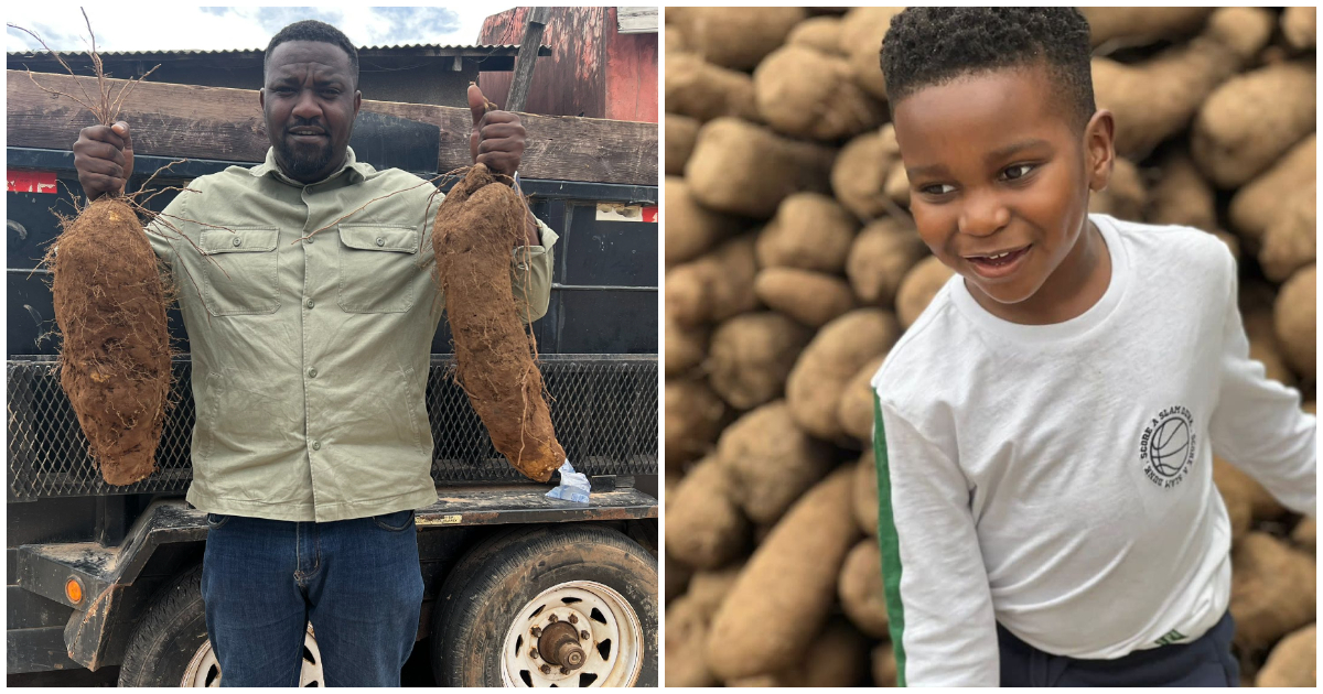 John Dumelo Grants Son's Wish to Visit Yam Farm as the Young Lad Celebrates 4th Birthday