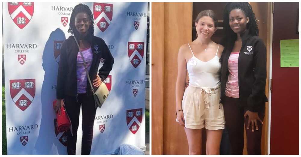 Francisca Lamini with her new schoolmate at Harvard College