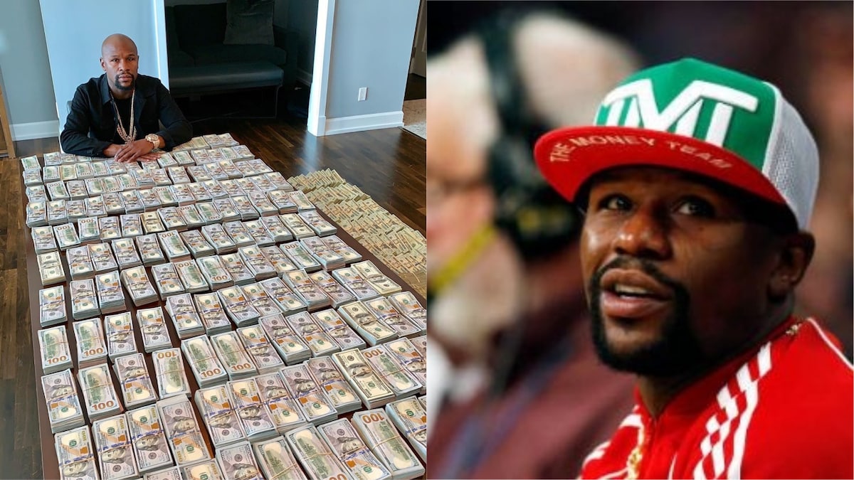 Floyd Mayweather poses with huge amount of cash as he blasts his critics 