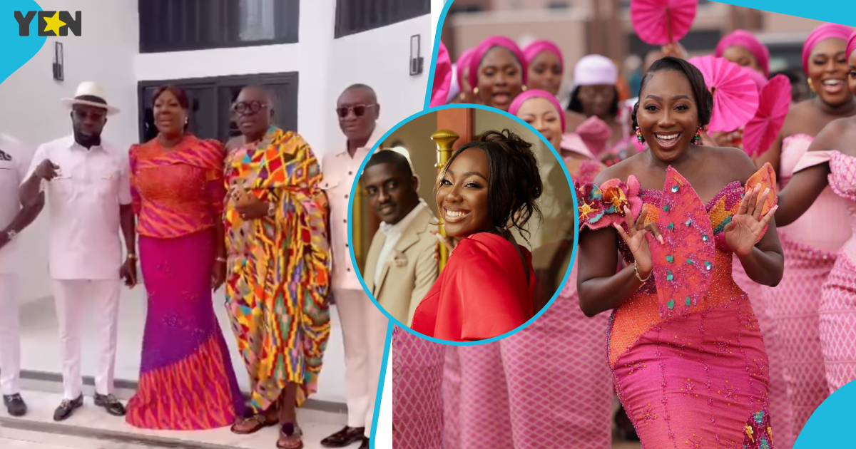 Despite and Dr Ofori Sarpong grace CEO of Beauty Queen Hotel's son's plush wedding, bride goes viral with exquisite kente gown