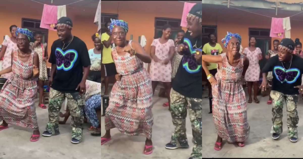 Visually impaired old woman challenges Dancegodlloyd in dance battle (video)