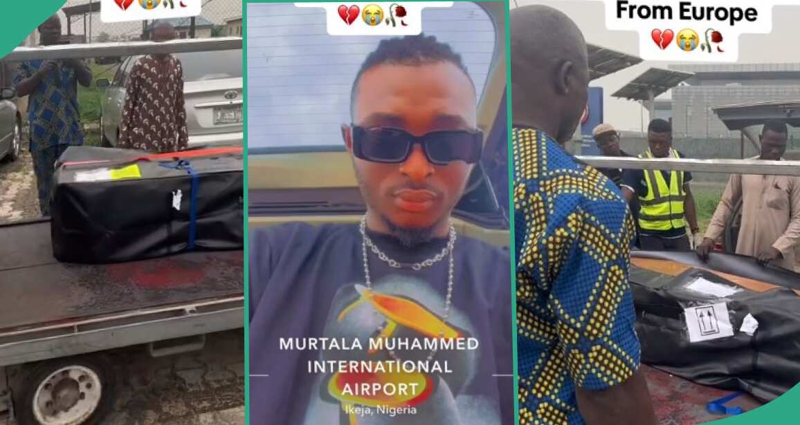 Reactions as man receives his father's body from abroad, video goes viral