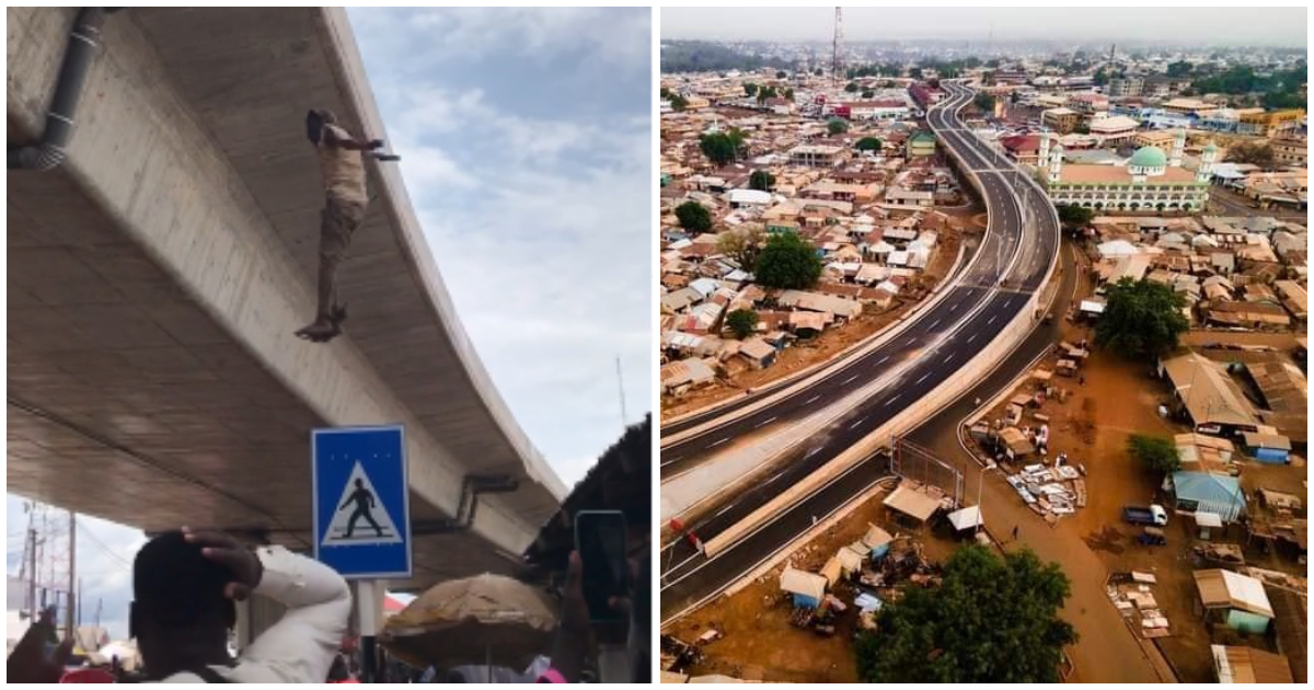 Onlookers watch in bewilderment as man jumps from Tamale Interchange in attempt to take own life