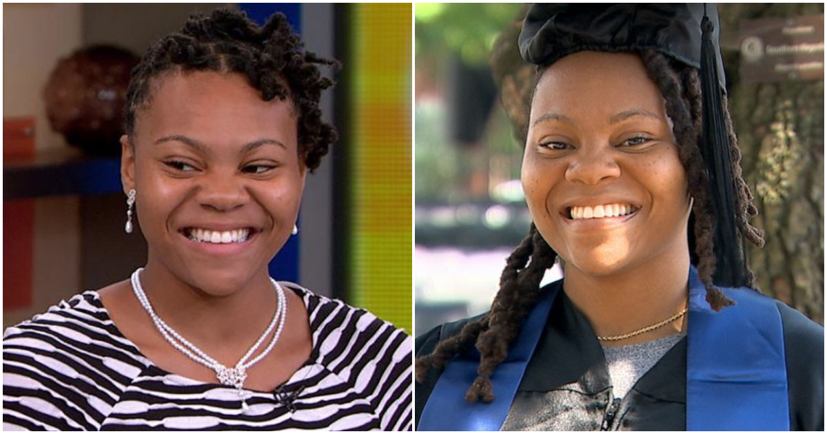 Determined girl goes from being homeless to valedictorian and first graduate in her family.