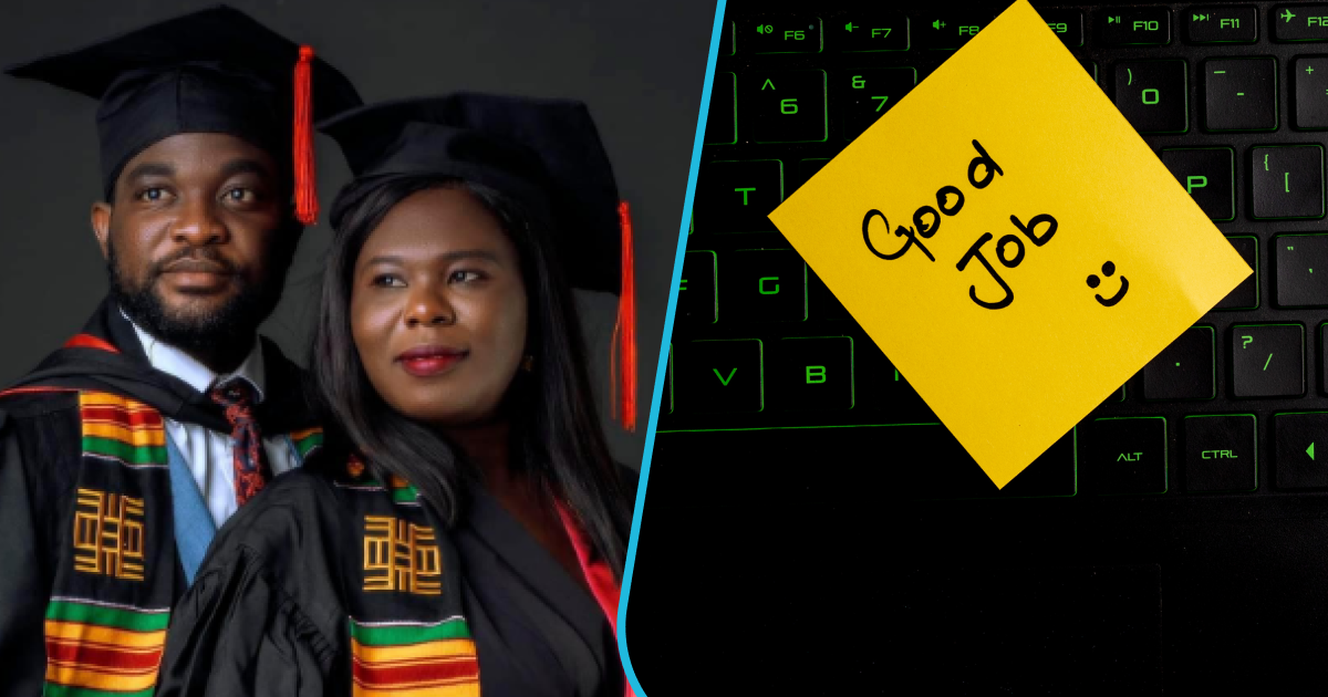 Ghanaian couple graduates together.
