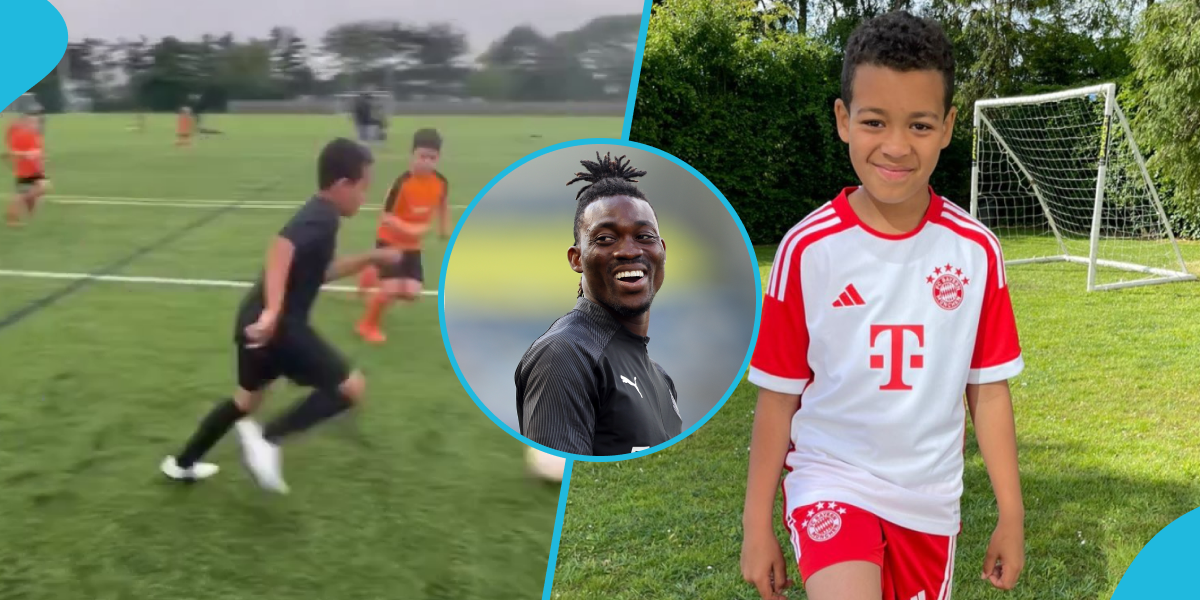 Christian Atsu's son plays in a football game