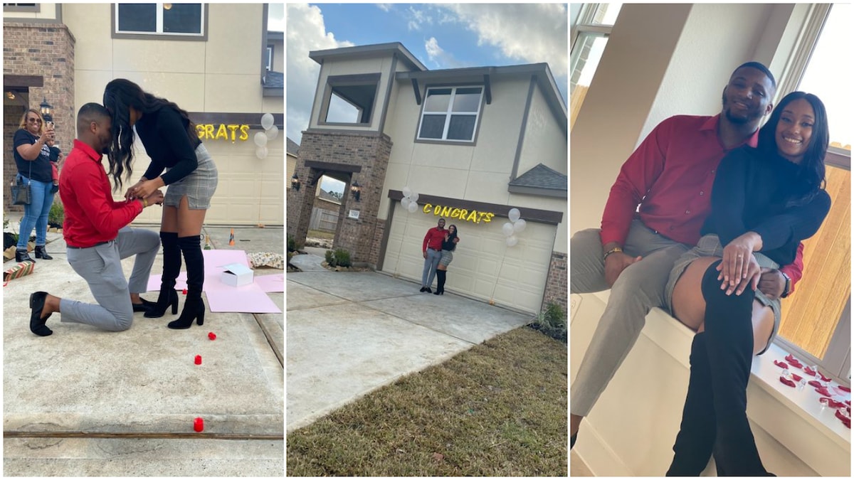 Man proposes to girlfriend in front of his new home, stirs reactions