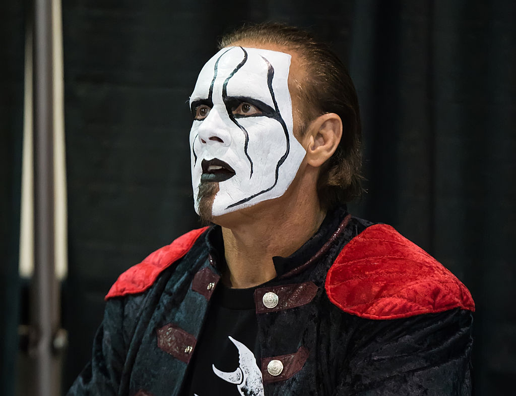 WWE Professional Wrestler Steve Borden aka Sting in his black and white facial art