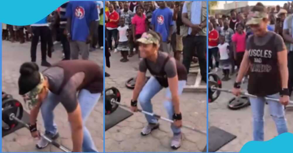 Zanetor Agyeman-Rawlings Effortlessly Powerlifts In Public, Peeps Stunned By Inspiring Video: "Solid Reps"