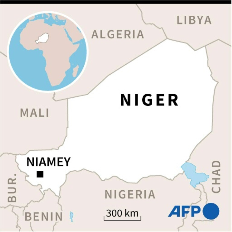 Map of Niger showing the capital Niamey