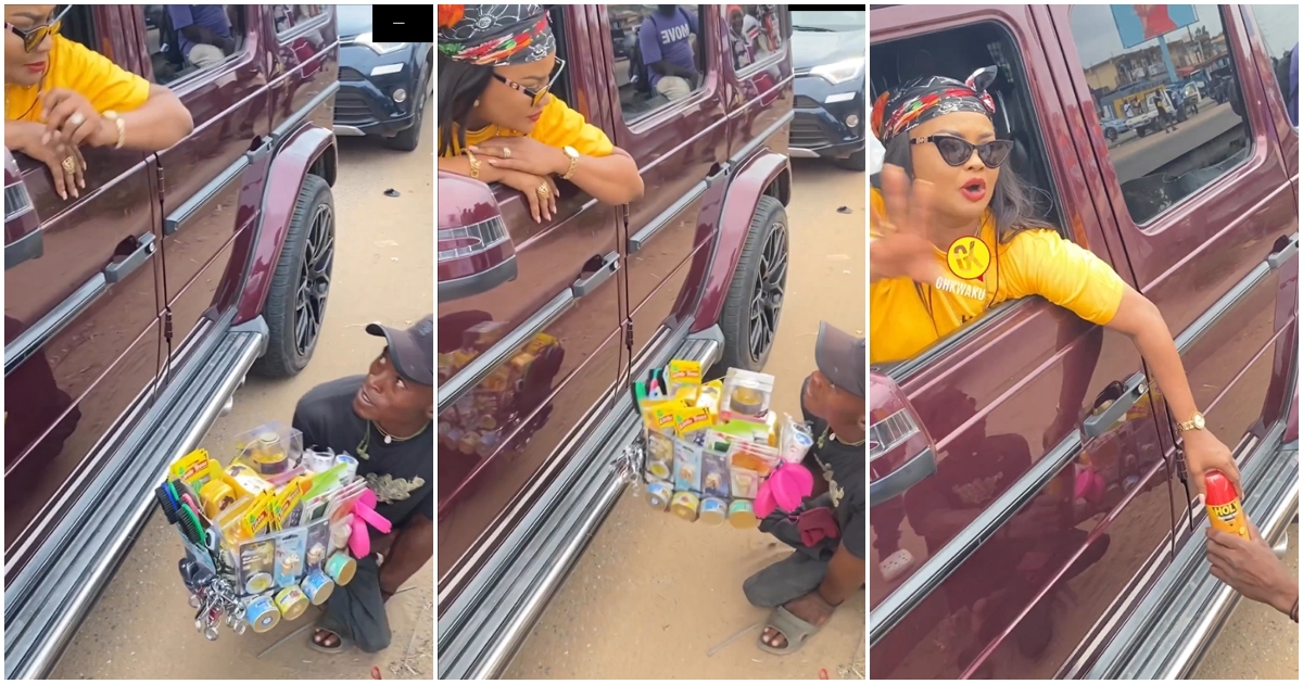 Nana Ama McBrown: Ghanaian Actress Gifts Disabled Man Box Of Holy Insecticide Spray Worth Over ₵500