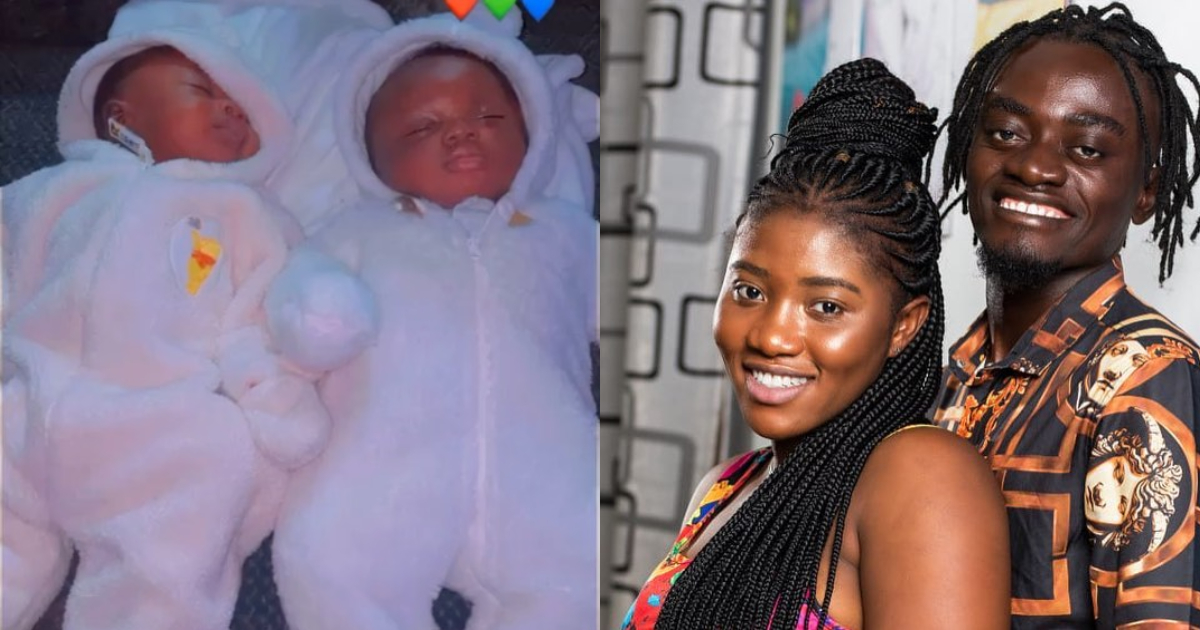 Videos drop as Lil Win and his wife welcome adorable twins in America, fans say their eyes look like his