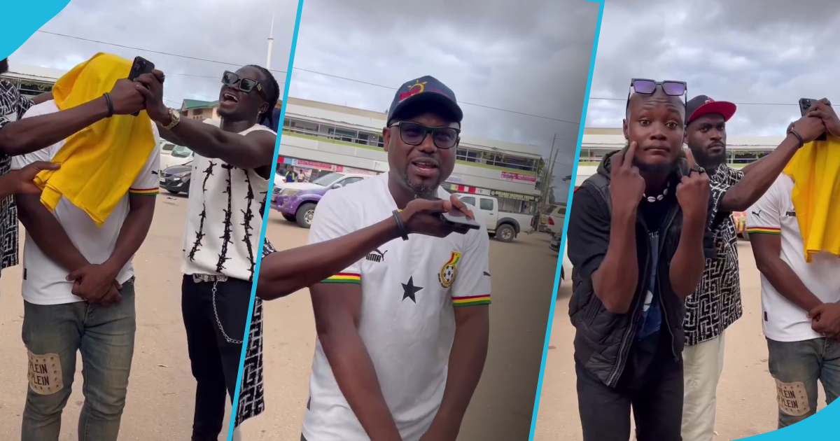 Abeiku Santana unveiled as his own lookalike by King Promise's clone, video sparks laughter