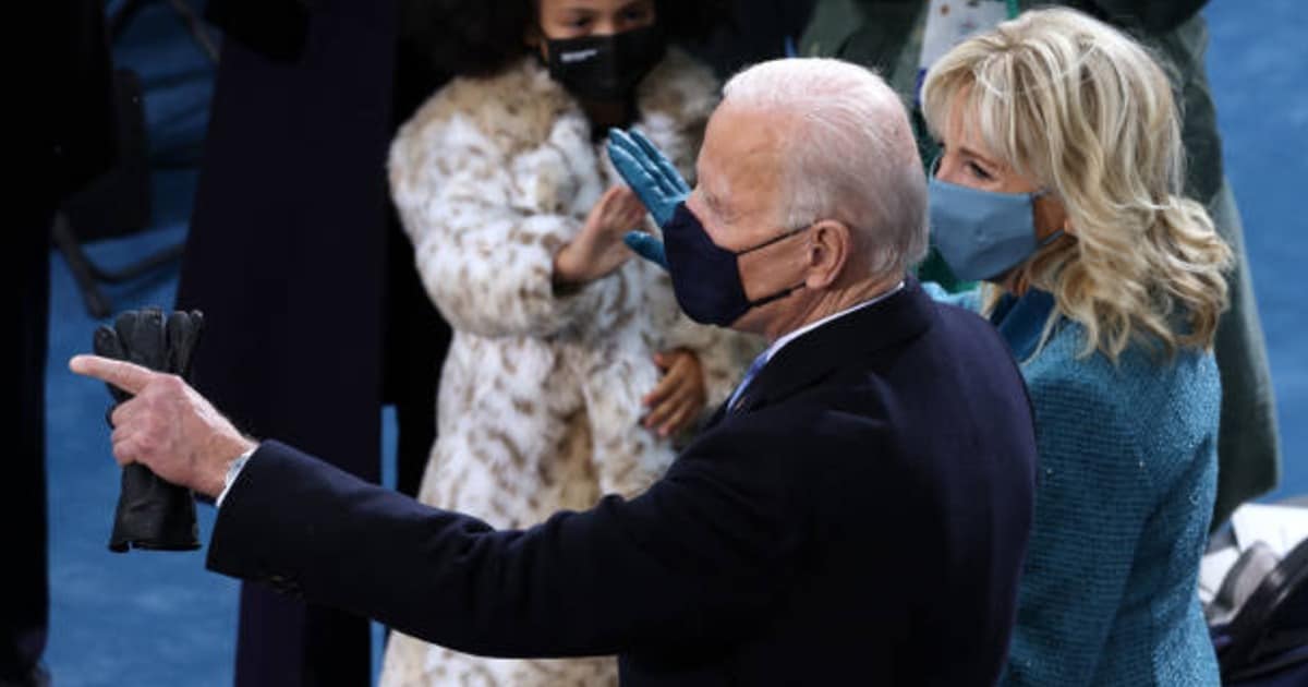 Joe Biden appears to be wearing bulletproof vest during highly guarded inauguration ceremony