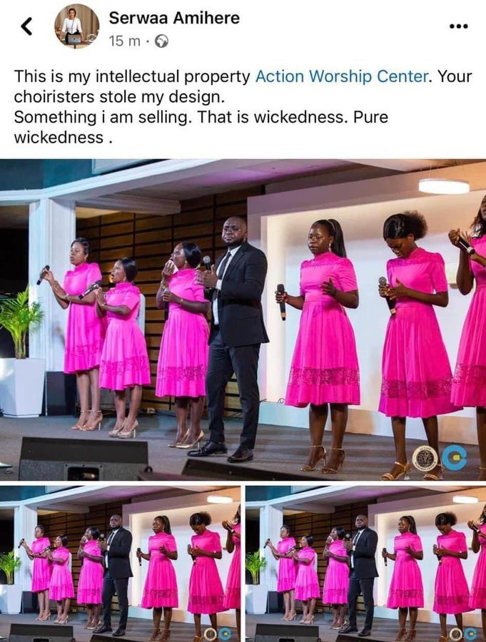 Serwaa Amihere calls out Action Worship Center for stealing her designs.