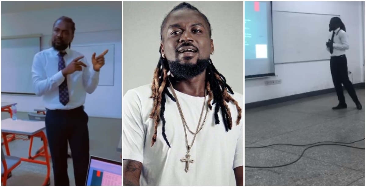 Samini Goes Back To School at GIMPA; Video Of Him Giving Presentation In Class Surfaces