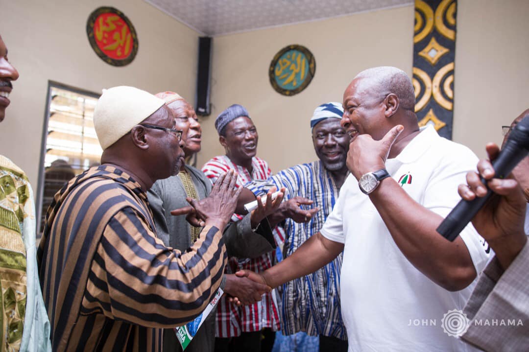 John Dramani Mahama exchanging pleasantries with some individuals