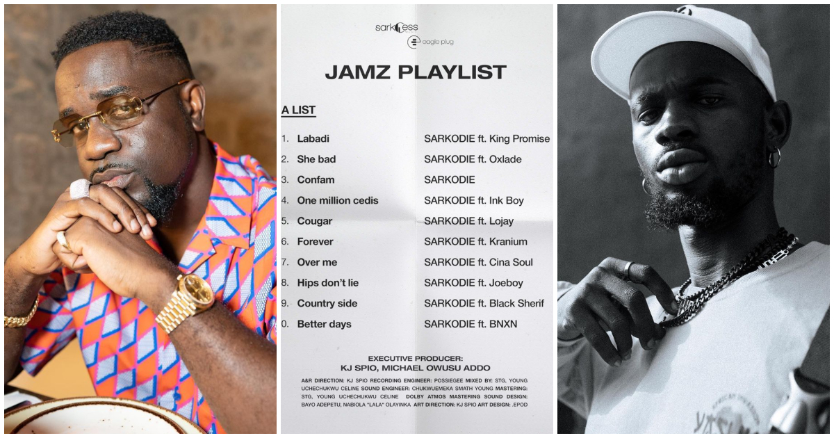 Sarkodie Shares Tracklist for Star-Studded 8th Studio Album, JAMZ; Features Black Sherif and Other Music Stars