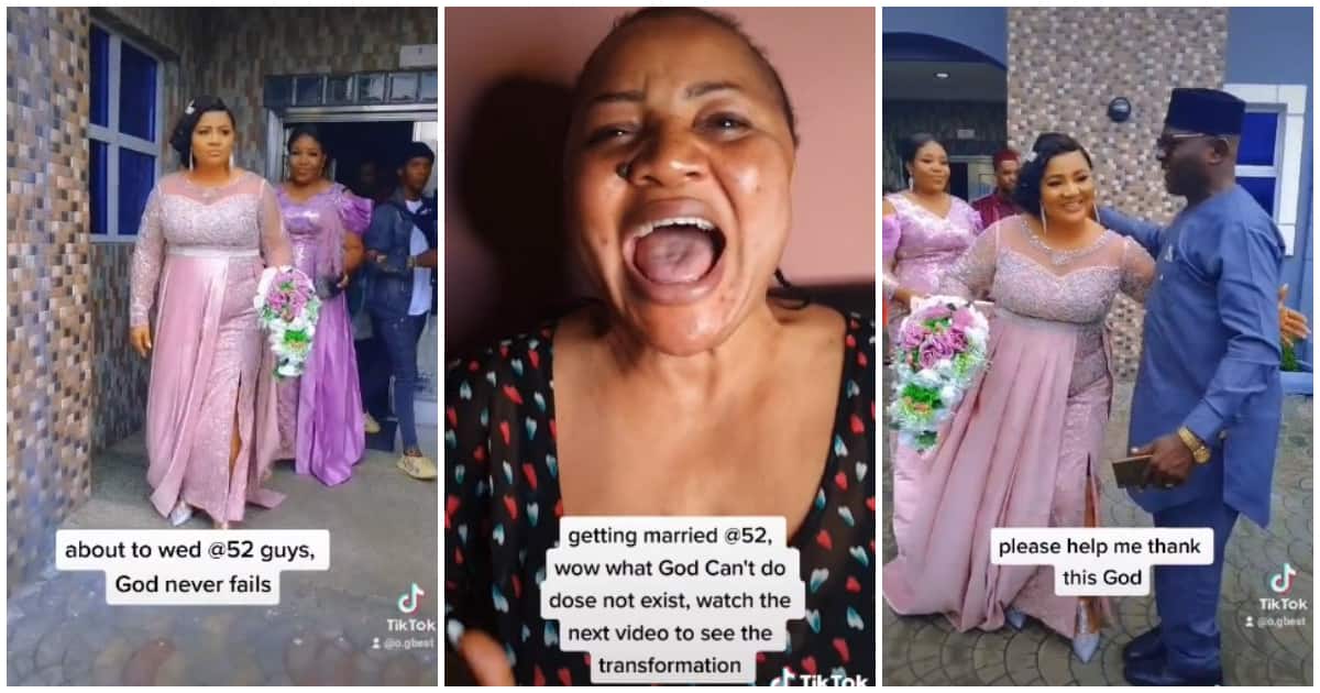Lady gets married at 52, Nigerian woman marries at 52, lady weds at age 52