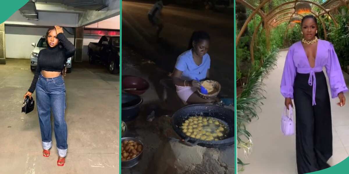 "You're beautiful": Lady who sells koose at night flaunts look in fine outfit, many gush