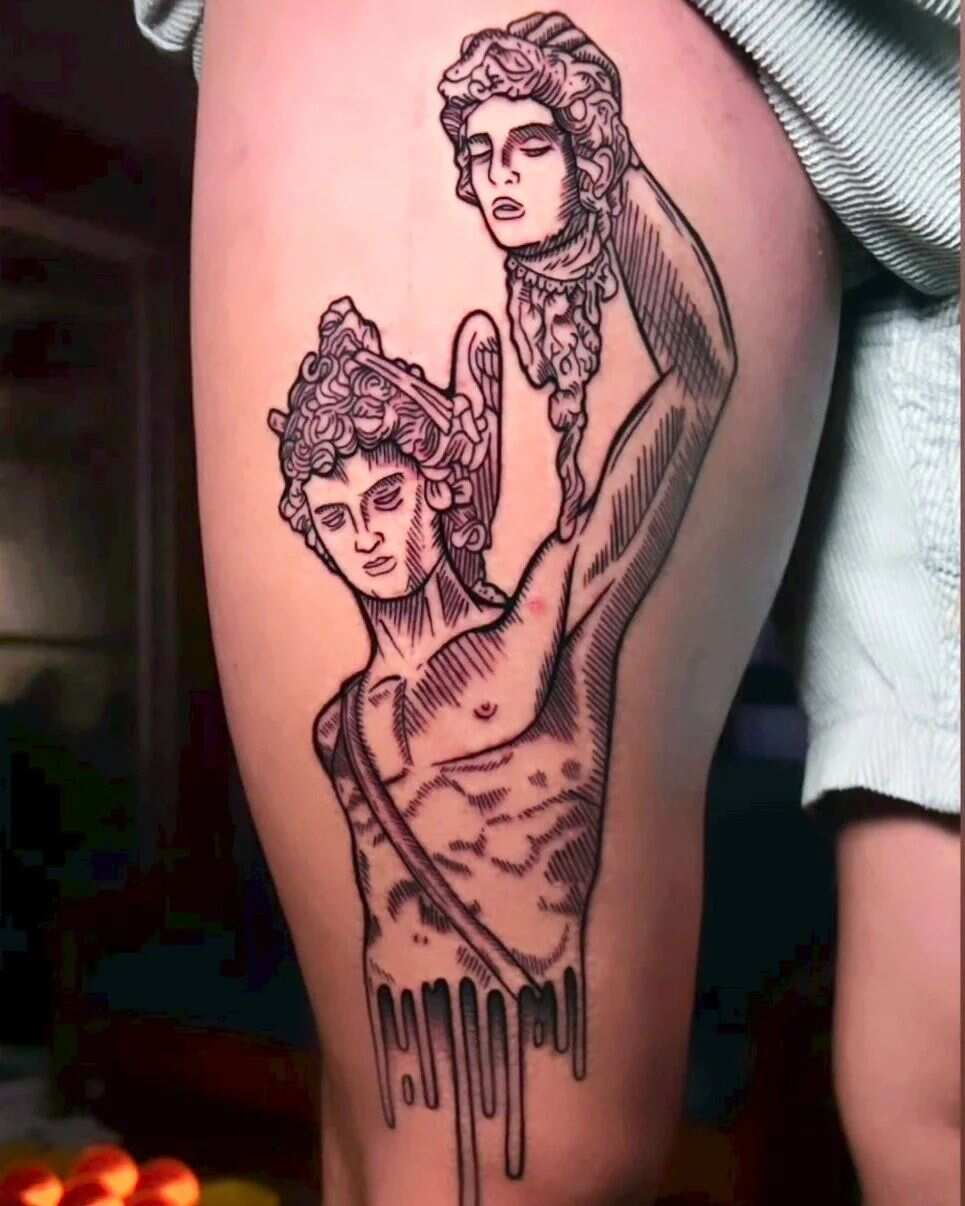 Perseus holding Medusas head Done by Tingting at SyndiCat Tattoo in  Vienna  rtattoos
