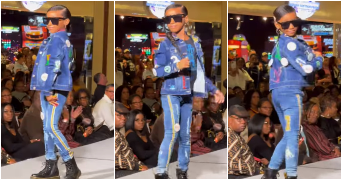 Child model melts hearts with her runway vibes.
