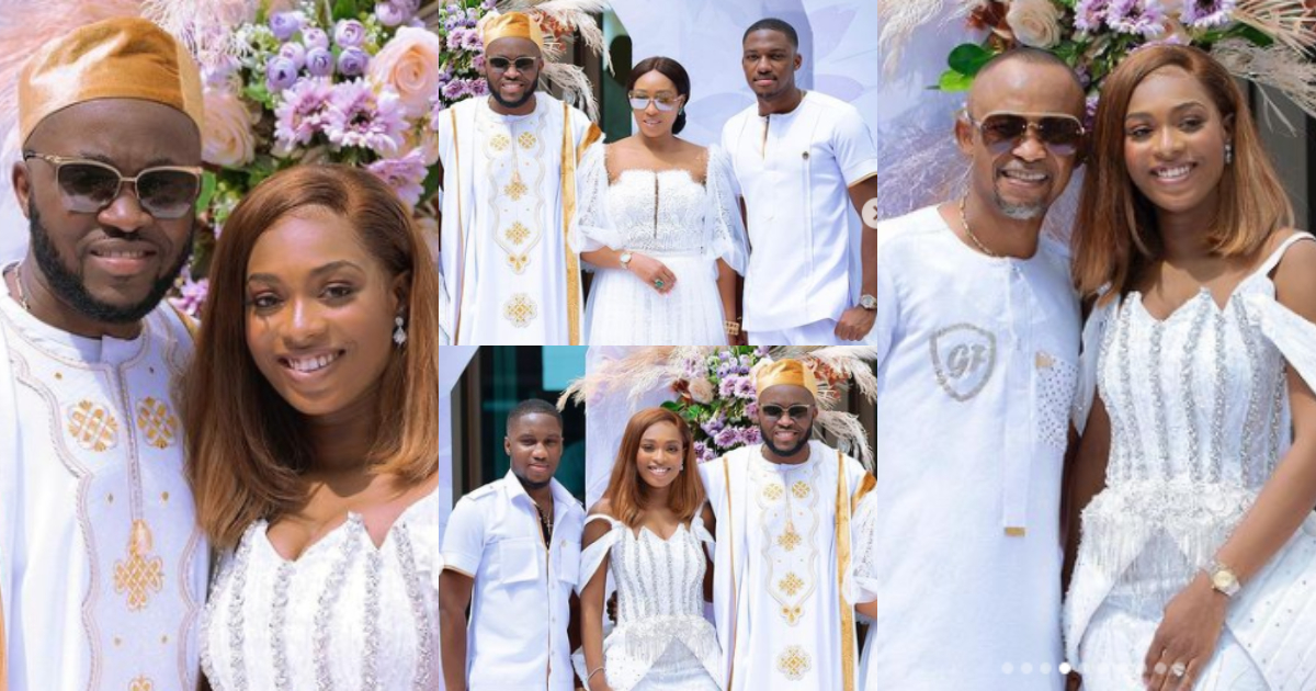 Ken Osei and wife pose with his brothers as Fadda Dickson drops 10 photos from their 1st anniversary