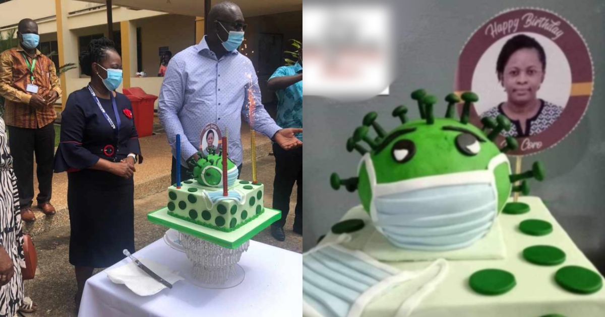 Beautiful photos drop as husband surprises doctor wife with 'Coronavirus' cake on her birthday