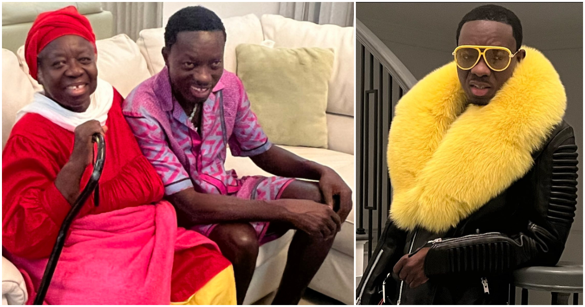 Michael Blackson poses with his mother in a photo.