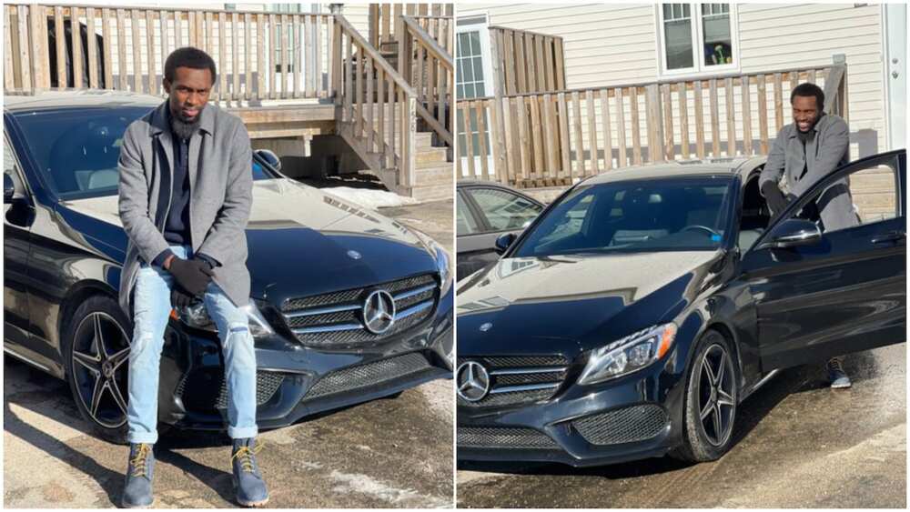 Young Nigerian man living in Canada buys Benz, says it's little gift for himself, stirs reactions