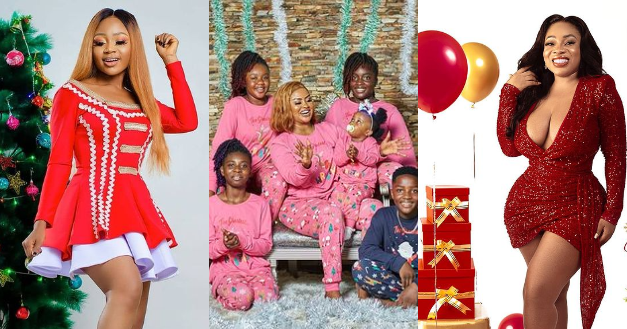 How McBrown, Nana Aba, Poloo, Dumelo, Moesha, Schwar, others wished fans Merry Christmas (photos)