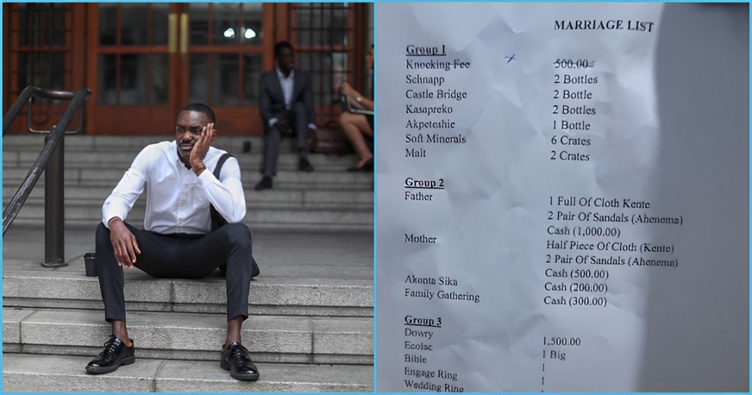 Photo of man and a marriage list