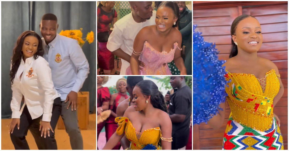 Meet The Beautiful Bride Who Gave Us Twerking Moves In Lovely Kente Gown On Her Wedding Day