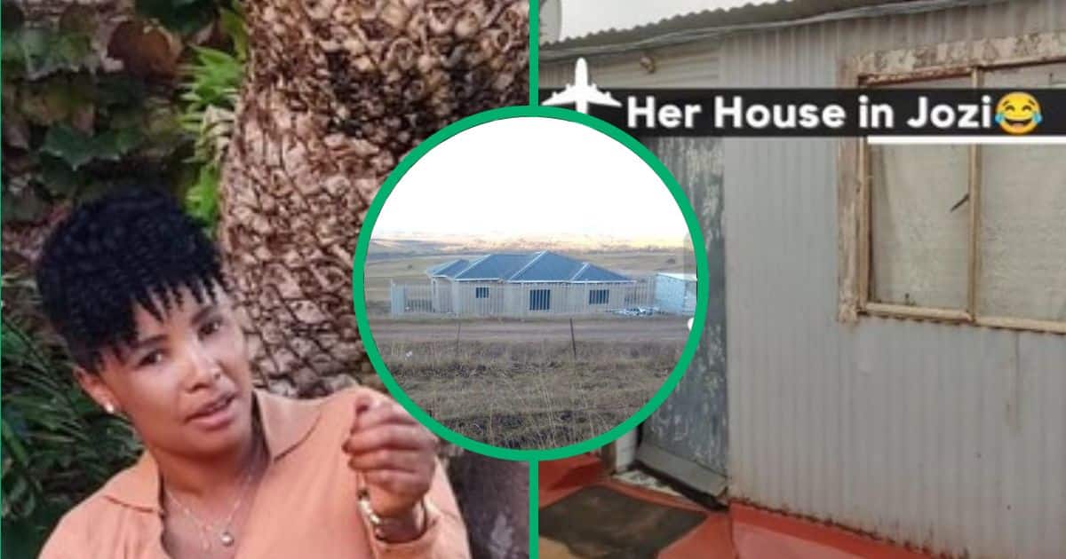 Woman shows mansion older sister built in Lesotho vs Joburg shack in TikTok video Mzansi inspired by hardwork