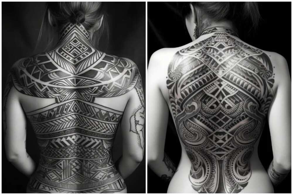 Back tattoos foe women