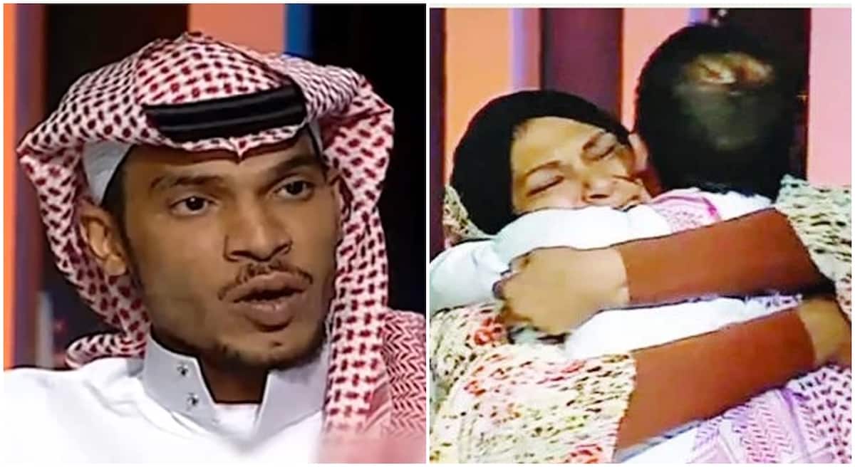 Abdullah Khojali passionately hugs his mother.