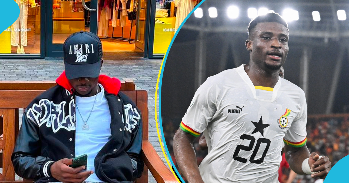 Mohammed Kudus: Ghanaian footballer rocks a GH¢1.5k floral cargo pants and GH¢4.2k cap in photos