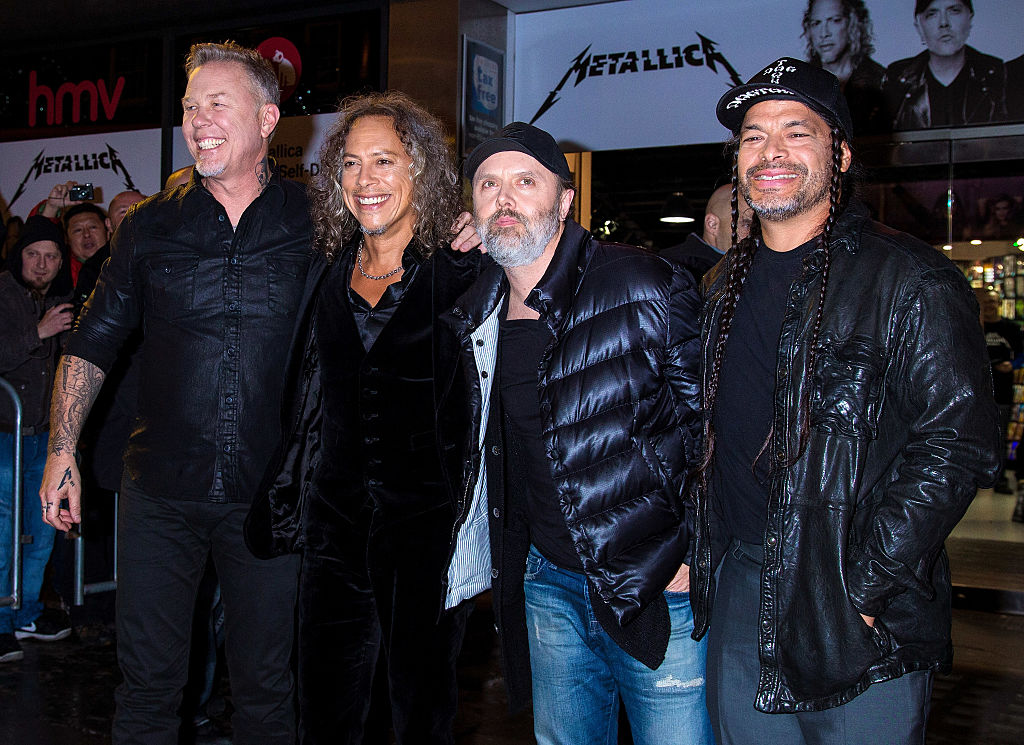 From L to R: James Hetfield, Kirk Hammett, Lars Ulrich, and Robert Trujillo.